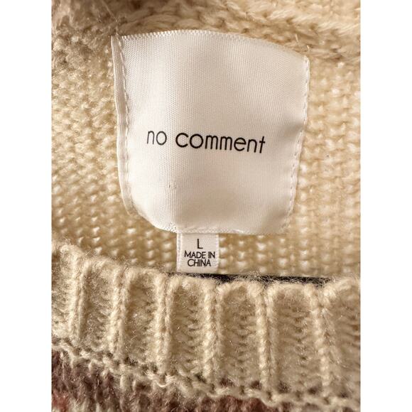 No Comment Large Butterfly Fair Isle Sweater Cream Pink Trendy Contemporary chic - Picture 3 of 8